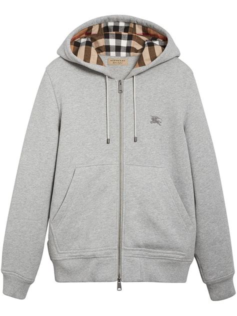 Burberry Claredon Regular Fit Zip Hoodie In Pale Grey 